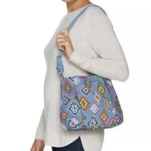 Vera Bradley Signature Print Hadley Crossbody Handbag Blue Lightweight Packable